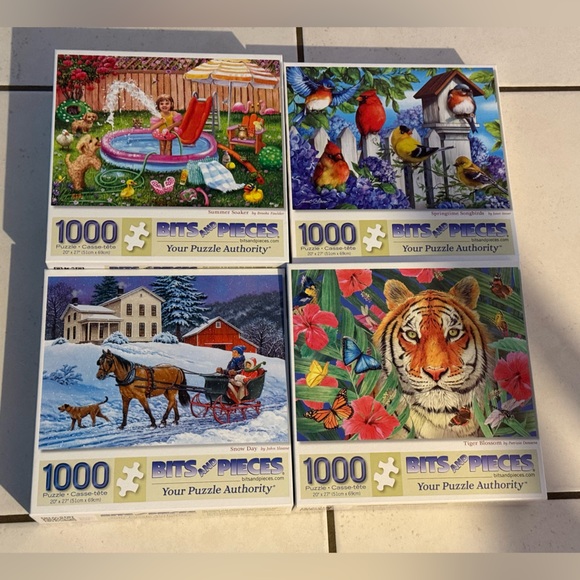 Amazon.com: Bits and Pieces – 4-in-1 Multi-Pack - 1000 Piece  Bits and Pieces 1000 Piece Puzzle Set lot if 4